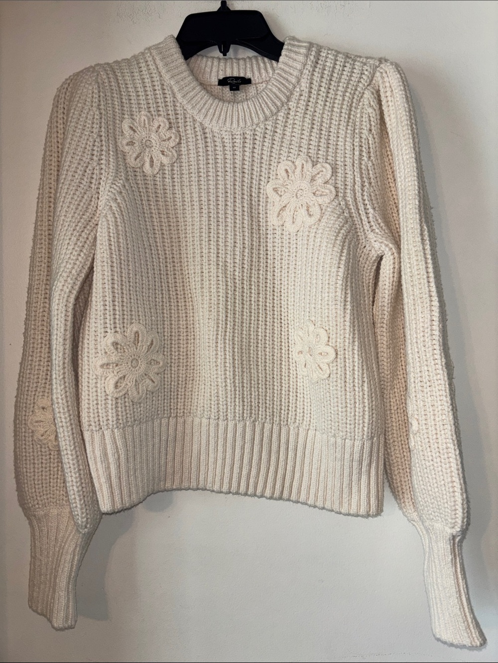 Rails Ivory Crochet Daisy Sweater